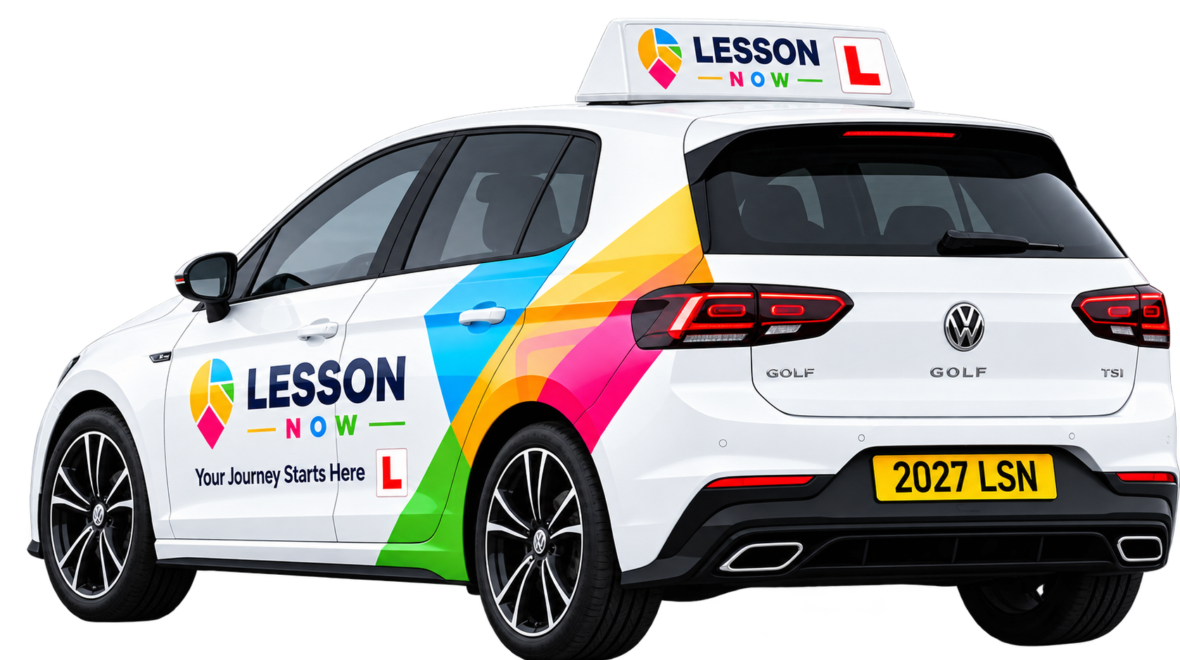 Lesson Now branded driving school car