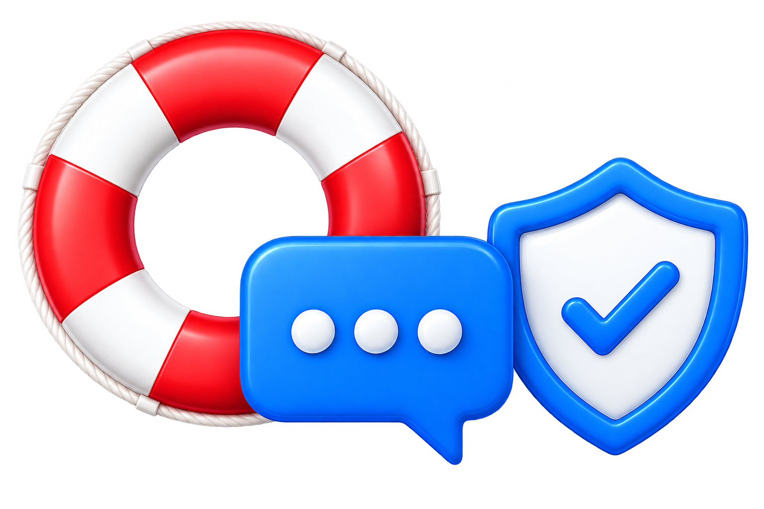 Support life ring, chat and security shield